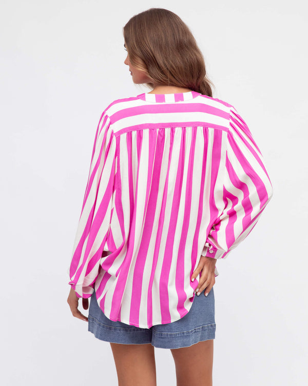Striped Spring Shirt - Orange/Light Pink