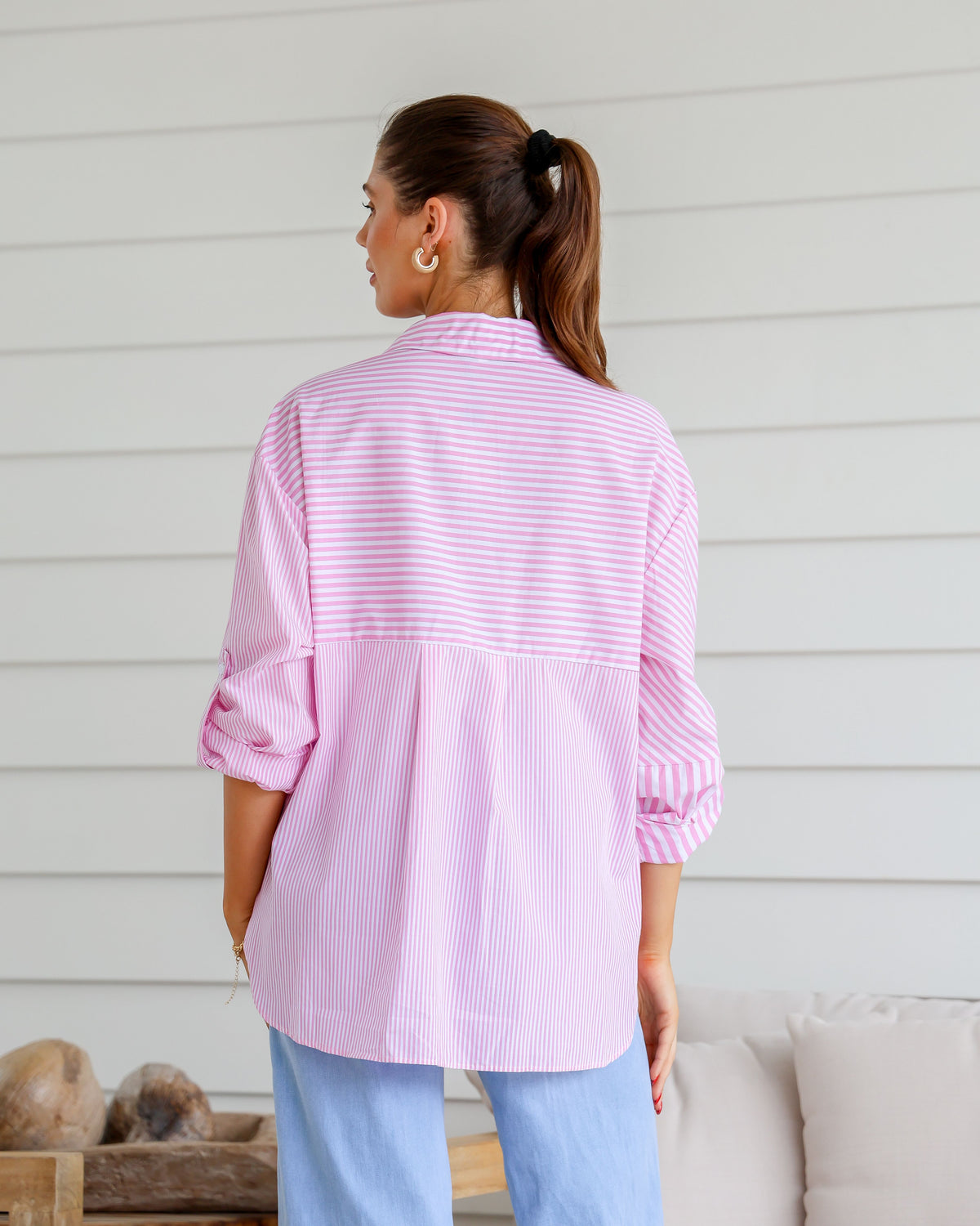 CONTRAST STRIPE RELAXED SHIRT