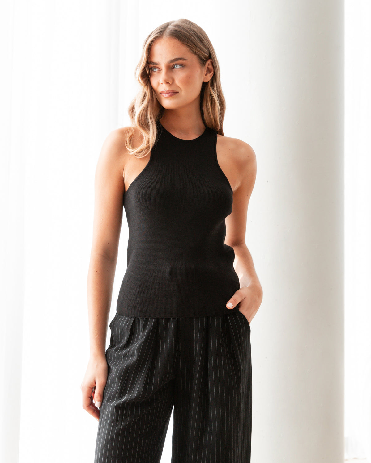 Knit Rib Tank RACER CUT RIB KNIT TANK - Global Fashion House