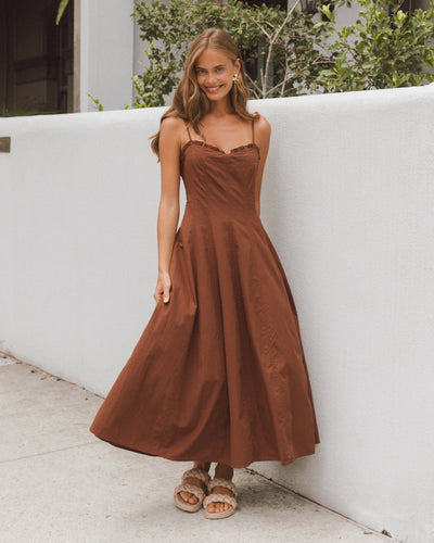 ebby and i linen dress Ebby and I - Estrella Maxi Dress