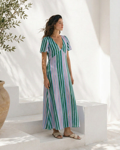 ebby and i linen dress Ebby and I Linen Maxi Dress Black
