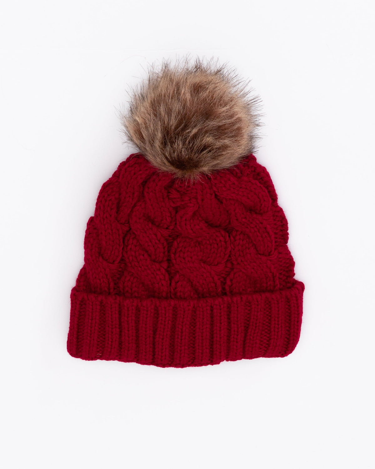 BERRY CABLE KNIT BEANIE