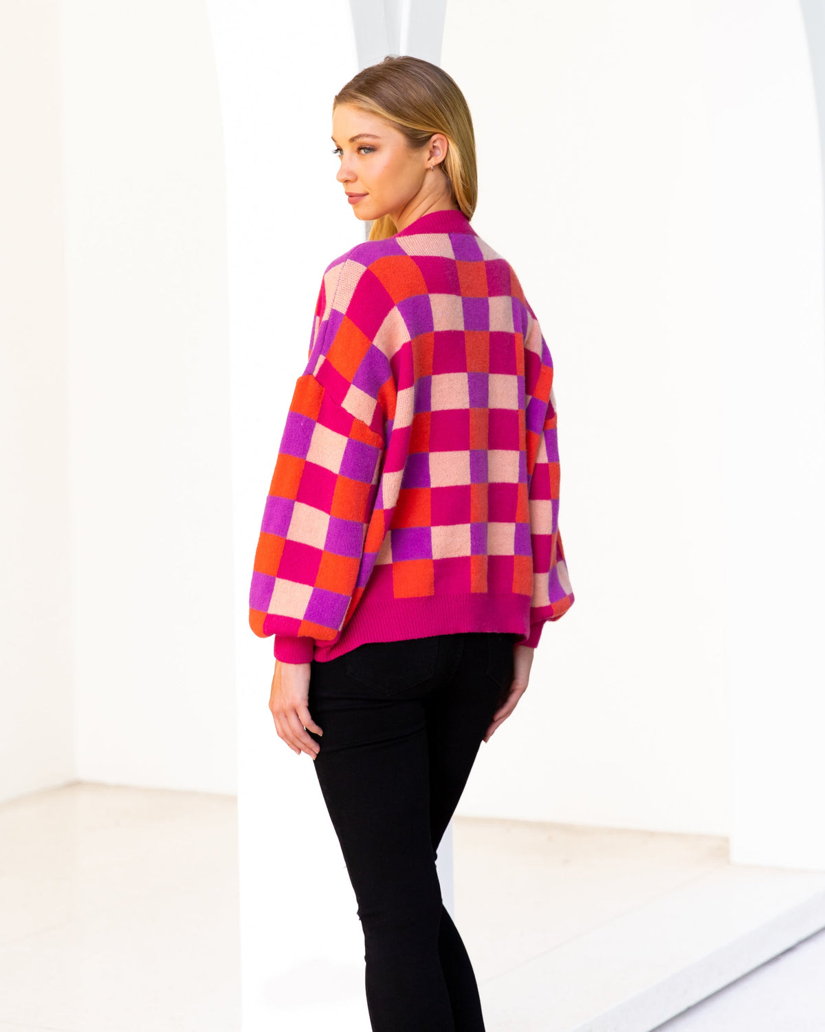 PINK MULTI BUTTON FRONT KNIT CARDI