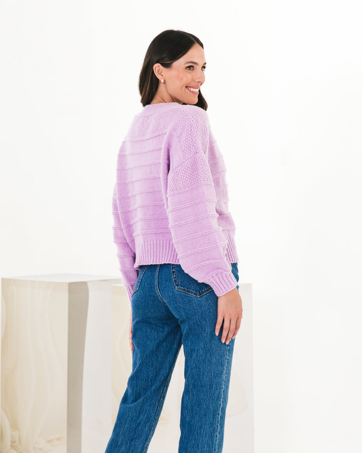 LILAC RELAXED KNIT CARDI