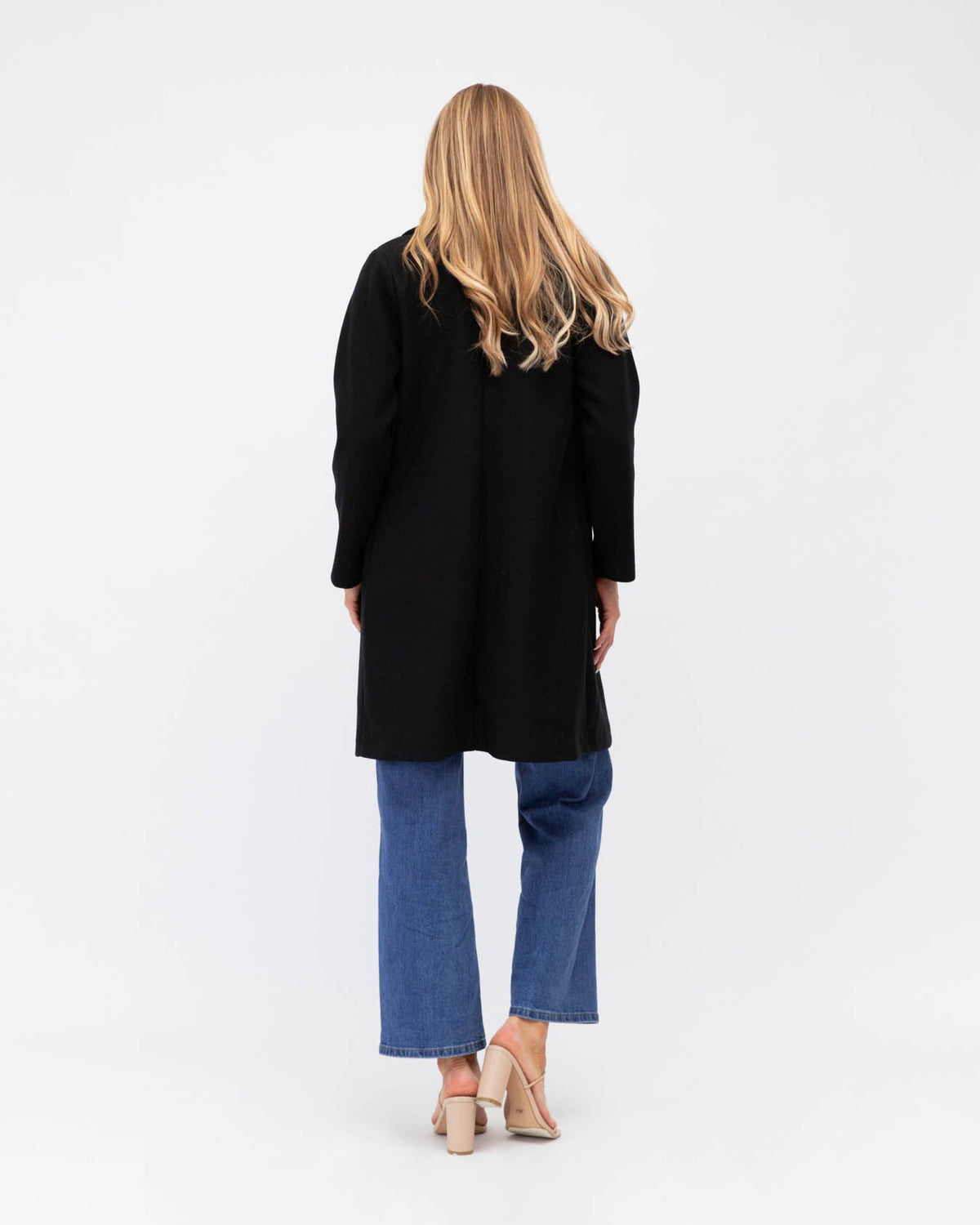 BLACK RELAXED FIT COAT